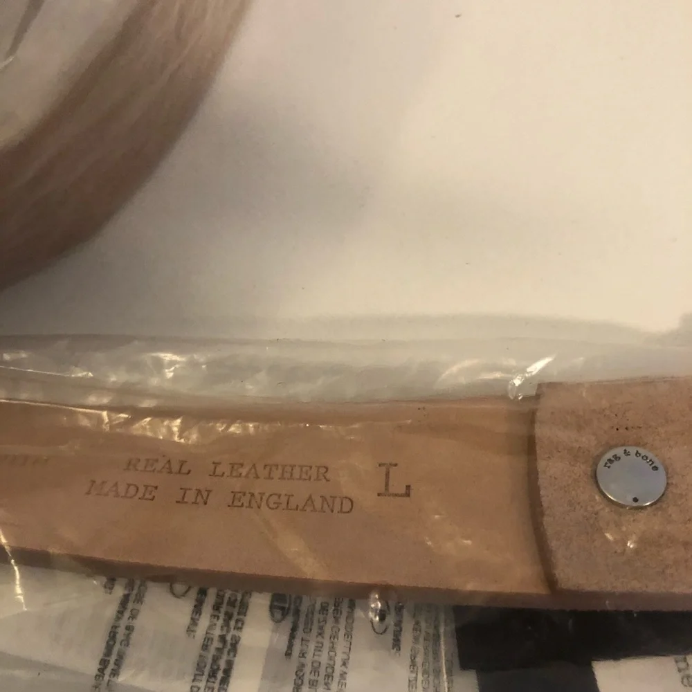 NWT $160 Rag & Bone Suede Boyfriend Belt, Nude, L